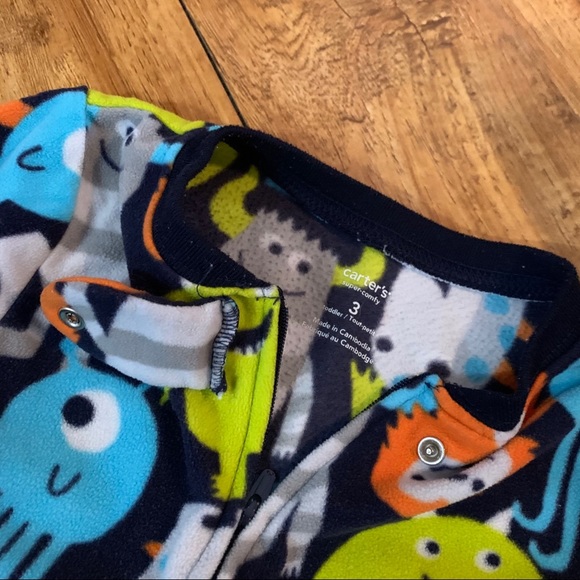 Carter’s Monster Feet Fleece One-Piece Footies PJs - Picture 4 of 4